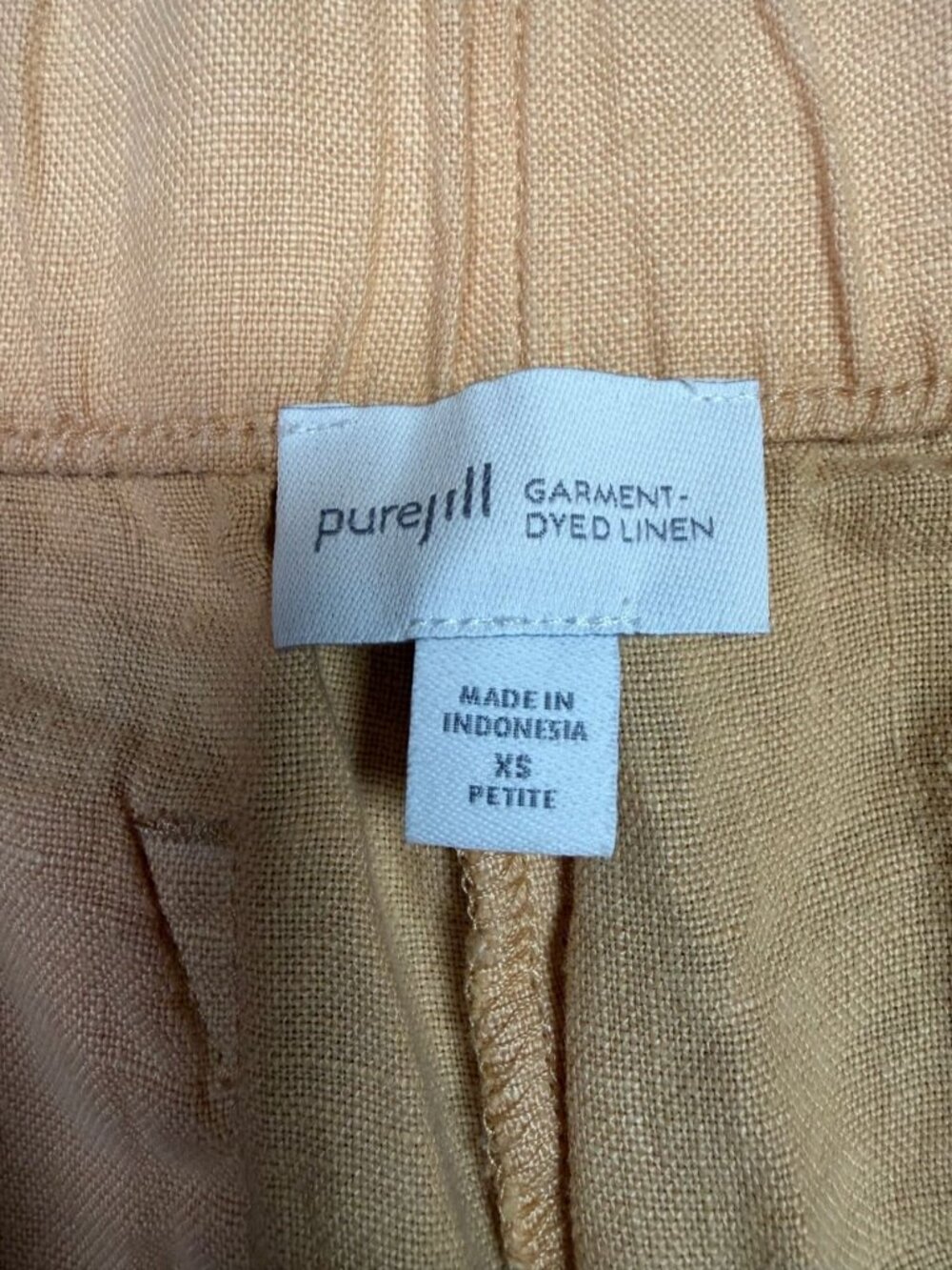 J Jill Pure Jill Linen Pants XS Petite Sherbet Orange Pull On Crop Casual Summer - Picture 3 of 5